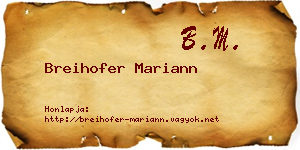 Breihofer Mariann névjegykártya